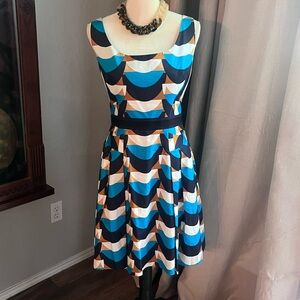 Milly of New York - Scallop Print Isabelle Dress (blue and white)